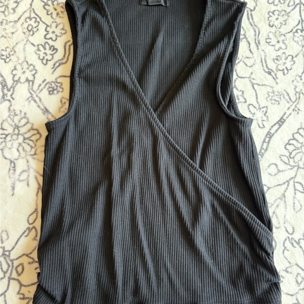 J. Crew Black Ribbed Tank Top